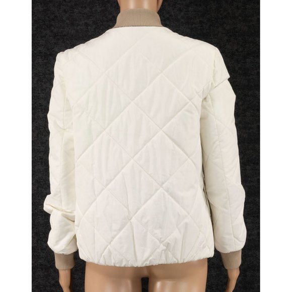 $3995 BRUNELLO CUCINELLI REVERSIBLE QUILTED BOMBER JACKET IN CHALK SIZE 40 - Picture 12 of 16